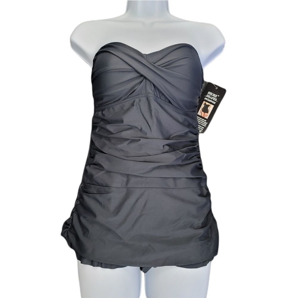 Shore Shapes Halter Skirted Ruched tummy control One Piece Swimwear